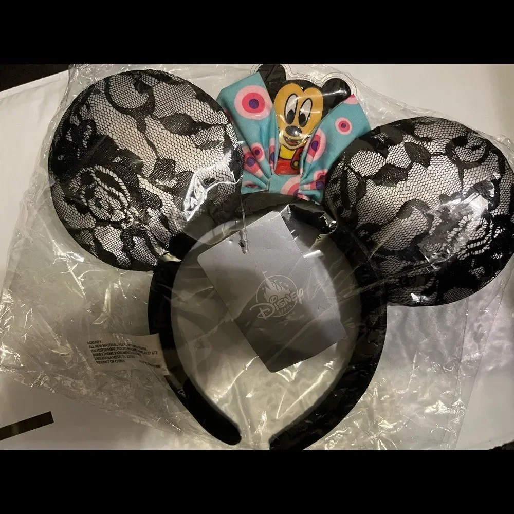 Disney Parks Minnie Ears Polka Dot Black Lace Limited Party Headband